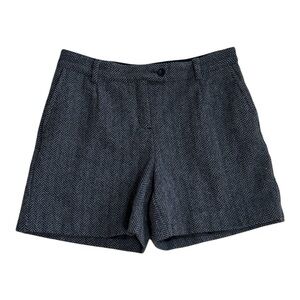 SEE BY CHLOE Grey Black Herringbone Wool
Blend Shorts 8 44 Preppy Prep Classic